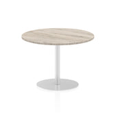 Dynamic Italia 1000mm Poseur Round Table Grey Oak Top 725mm High Leg ITL0147 DD